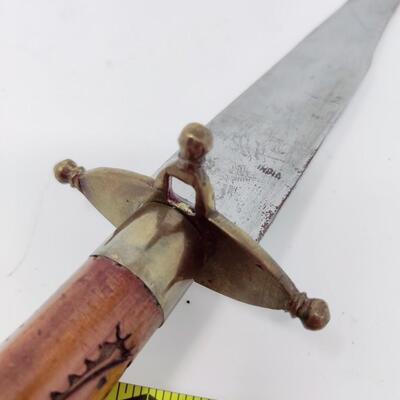 VINTAGE BRASS CARVING KNIFE MADE IN INDIA