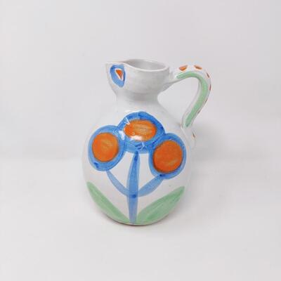 FANTASTIC HAND PAINTED CERAMIC PITCHER SIGNED DESIMONE ITALY 65'