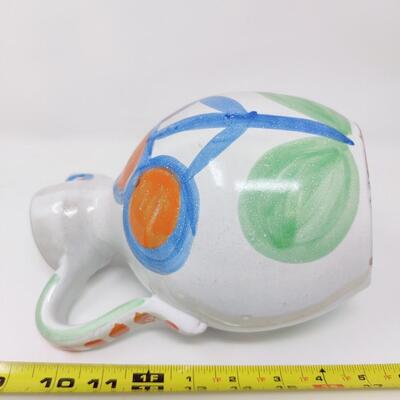 FANTASTIC HAND PAINTED CERAMIC PITCHER SIGNED DESIMONE ITALY 65'