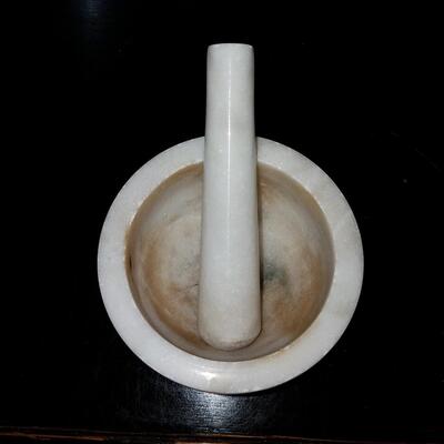 Vintage marble mortar and pestle