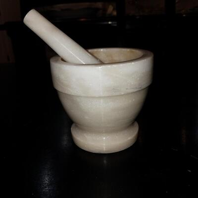 Vintage marble mortar and pestle