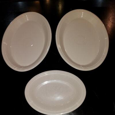 Lot of 3 vintage Fiesta Ware platters, white