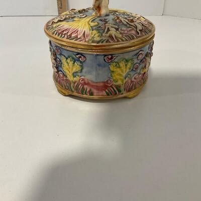 Antique Angel Jar with Lid