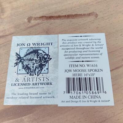 JON Q WRIGHT WOODEN MOOSE SIGN