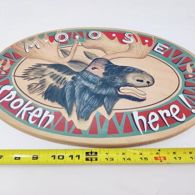 JON Q WRIGHT WOODEN MOOSE SIGN