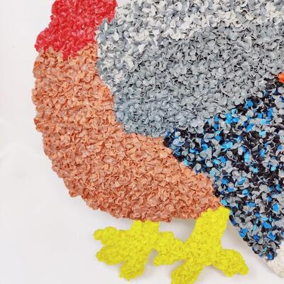 VINTAGE MELTED PLASTIC POPCORN THANKSGIVING TURKEY