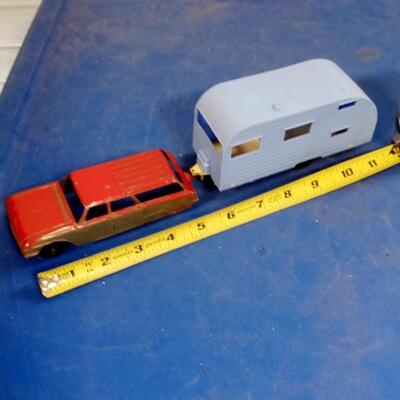 LOT 2    TOOTSIE TOY CAR AND TRAILER