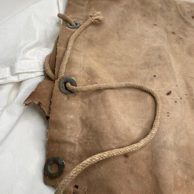 Antique Sea Bag that has been hand painted