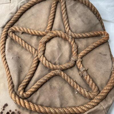 Antique Sea Bag that has been hand painted