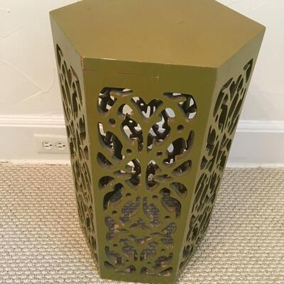 Green painted carved table
