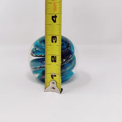 GORGEOUS NOUROT SIGNED CELESTIAL SPIRAL VORTEX ROUND PAPERWEIGHT ZW-09-01-JC