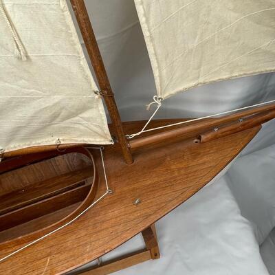 Wooden Gaffrig Model Sailboat