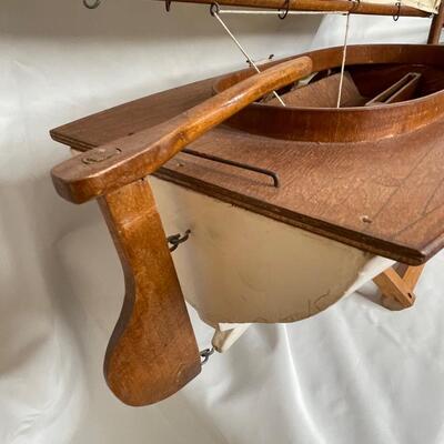 Wooden Gaffrig Model Sailboat