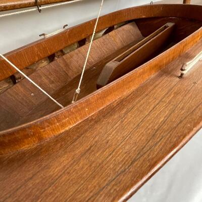 Wooden Gaffrig Model Sailboat