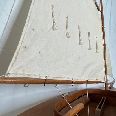 Wooden Gaffrig Model Sailboat