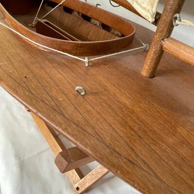 Wooden Gaffrig Model Sailboat