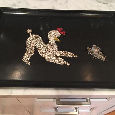 Vintage Courc of Monterey Poodle Tray