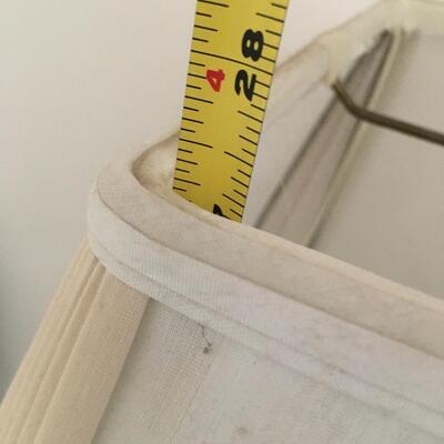 Floral print ceramic lamp.