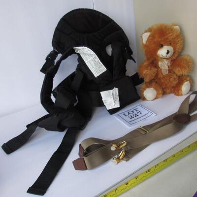 Baby Carrier, Teddy Bear and Suspenders