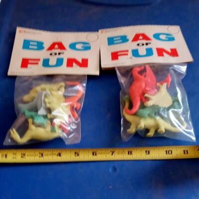 LOT 14  TWO BAGS OF FUN TOY DINOSAURS