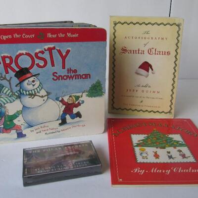 Lot of Christmas Books and Cassette Tape