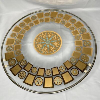 MCM Culver Glass Carnival 22k Tray  or cake plate