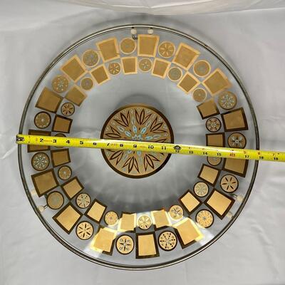 MCM Culver Glass Carnival 22k Tray  or cake plate
