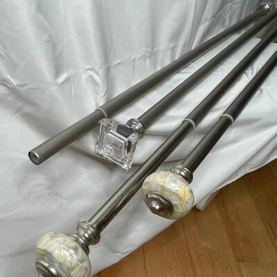 2 satin nickel 55 in to 80 in 1 in diameter curtain rods