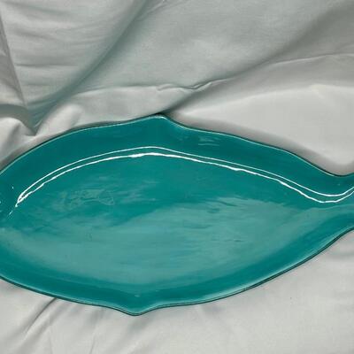 Teal colored fish tray