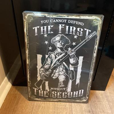 RIVERS EDGE EMBOSSED SIGN 12"X17" "FIRST AMMENDMENT"