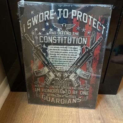 RIVERS EDGE EMBOSSED SIGN 12"X 17" GUARDIANS OF CONSTITUTION