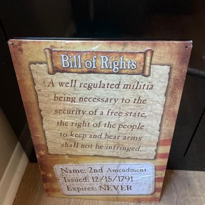 RIVERS EDGE SIGN 12"x17" "BILL OF RIGHTS"