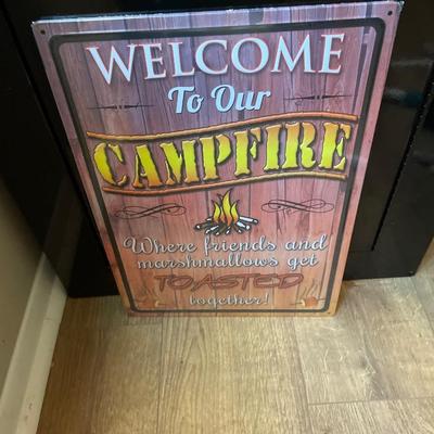 RIVERS EDGE SIGN 12"x17" "WELCOME TO OUR CAMPFIRE"