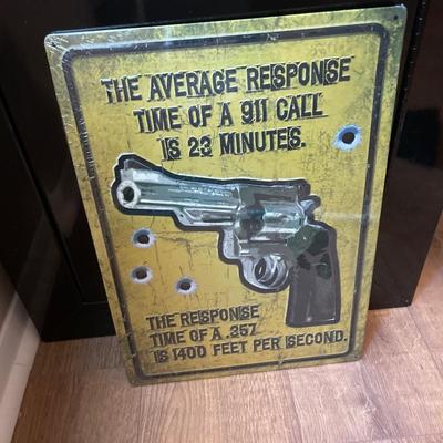 RIVERS EDGE AVERAGE RESPONSE TIME TIN SIGN 12"X17"