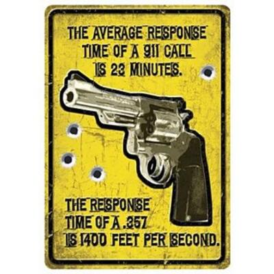 RIVERS EDGE AVERAGE RESPONSE TIME TIN SIGN 12"X17"