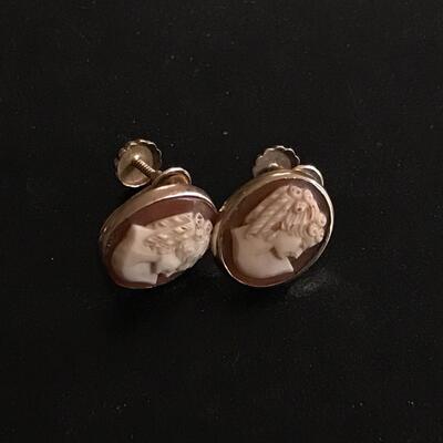 10KT GOLD CAMEO EAR RINGS