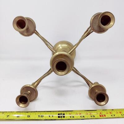 BEAUTIFUL VINTAGE BRASS TASSELED CANDELABRA