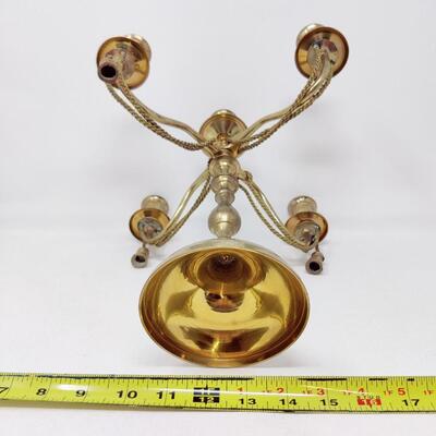 BEAUTIFUL VINTAGE BRASS TASSELED CANDELABRA