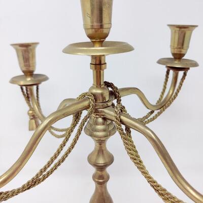 BEAUTIFUL VINTAGE BRASS TASSELED CANDELABRA