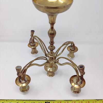 BEAUTIFUL VINTAGE BRASS TASSELED CANDELABRA