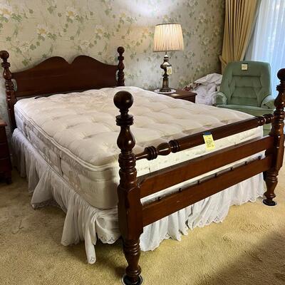 1960s Queen sized Cherry four poster bed with 7 year old luxury mattress by Kluft