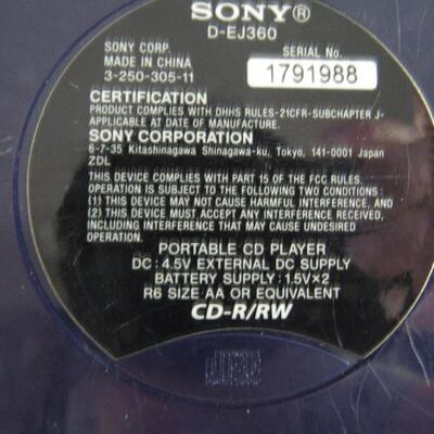 Sony Walkman DEJ360, No Power Cord