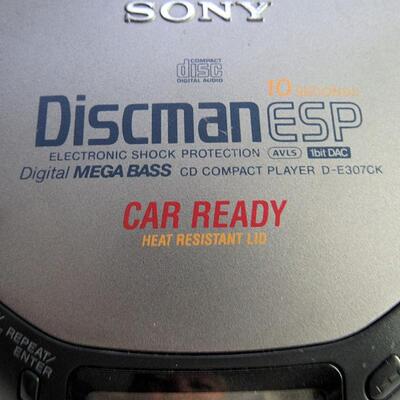 Sony Discman ESP Car Ready, D-E307CK, No Power Cord, With Basic Pouch