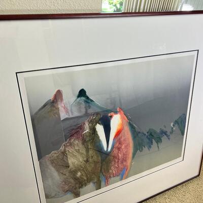 Large print signed and numbered abstract Horses