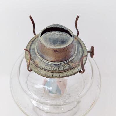 ANTIQUE EAGLE CLEAR OIL LAMP