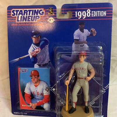 Two 1998 Starting Line Up Sports Superstar Collectibles - Will Clark & NOMAR GARCIAPPARA RC - 1st Year Figure - Boston Red Sox 4.5â€...