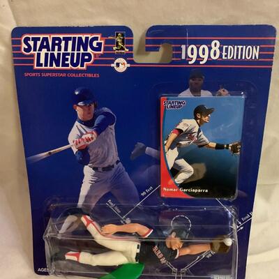 Two 1998 Starting Line Up Sports Superstar Collectibles - Will Clark & NOMAR GARCIAPPARA RC - 1st Year Figure - Boston Red Sox 4.5â€...