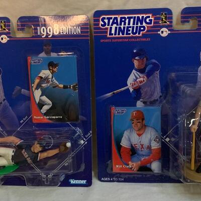 Two 1998 Starting Line Up Sports Superstar Collectibles - Will Clark & NOMAR GARCIAPPARA RC - 1st Year Figure - Boston Red Sox 4.5â€...