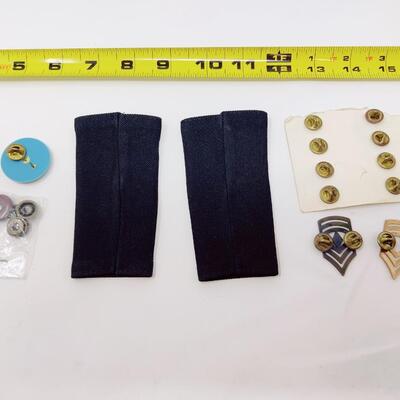 VINTAGE ARMY MILITARY CHEVRON PINS AND UNIFORM EMBELLISHMENTS