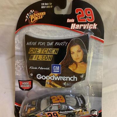 3 NASCAR items - 2 cars and 1 Starting Lineup Figure 4.5â€ tall approx